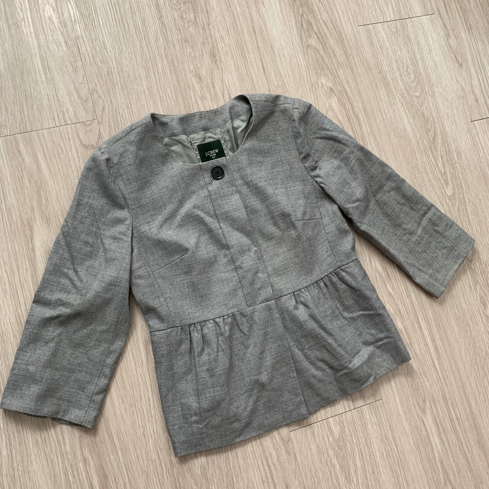 J.Crew Suiting Blazer Jacket Sz 4 Wool Blend Lined